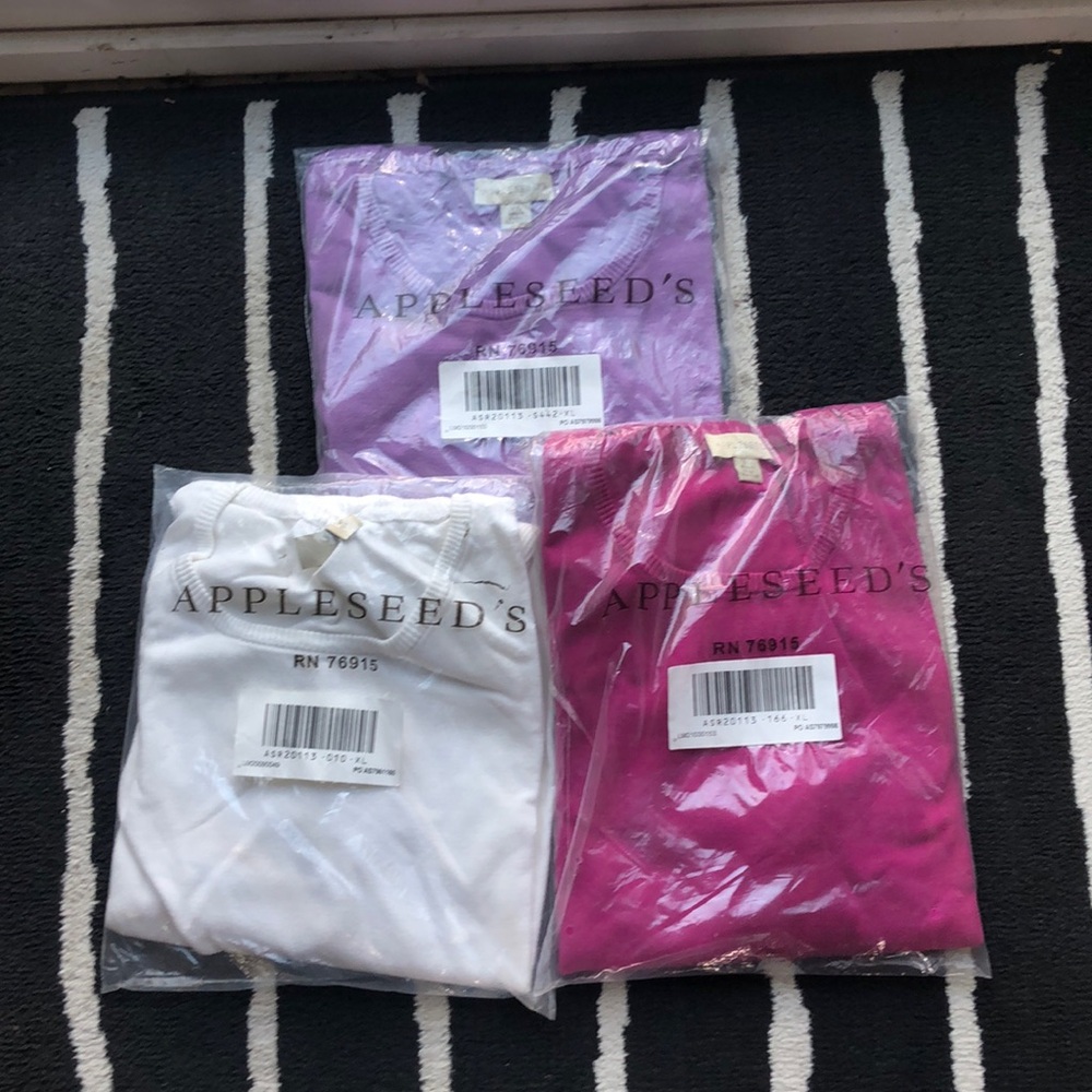 Appleseed’s orchid, pink, and white XL NIP 3/4 sleeve sweater for 1 price of $45